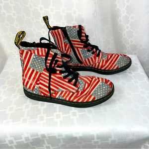 Dr. Martens Red American Flag Marley Boots Kids Size 2